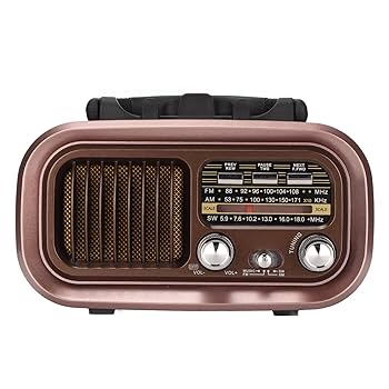 Amazon.co.jp: レトロラジオ ポータブル ラジオ 木製 ラジオ AM